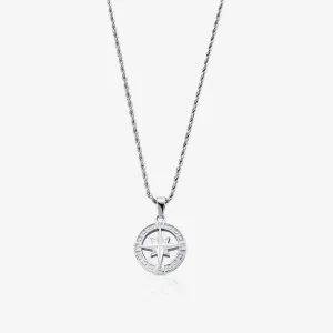 | North Star Pendant Necklace | 20.5" Chain Link with 20MM x 20MM Pendant | Waterproof, Heat & Sweat Resistant | Gifts for Men | Men's Jewelry |