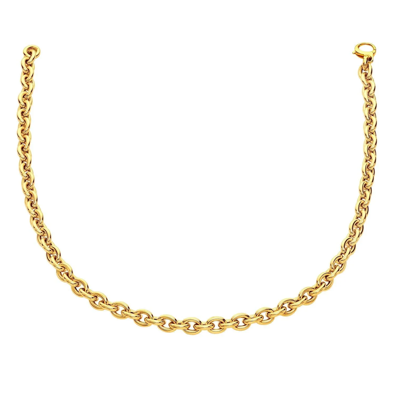 14k Yellow Gold Polished Cable Link Necklace