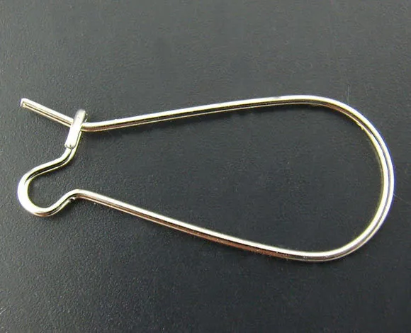 250 bulk Antiqued Silver Tone Metal Kidney Earrings Ear Wires (125 pairs) fin0152b