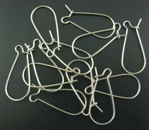 250 bulk Antiqued Silver Tone Metal Kidney Earrings Ear Wires (125 pairs) fin0152b