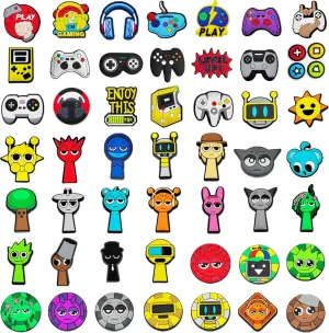 50PCS Shoe Charms for Clogs Sandals Bracelet Wristband PVC Charms Shoes Decorations Accessories