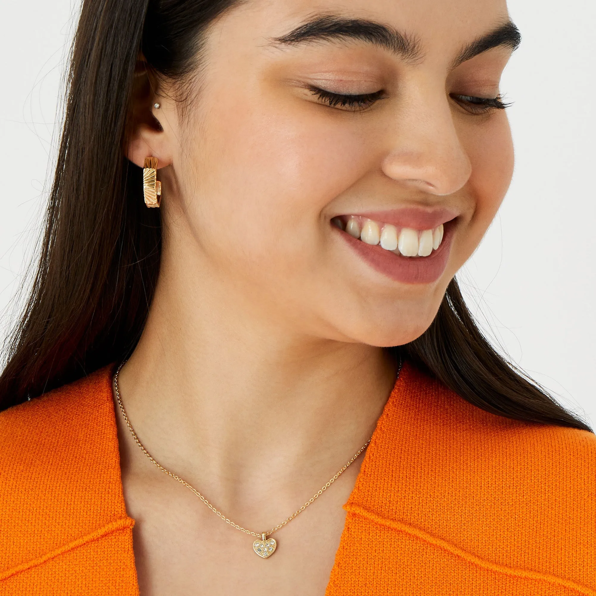 Accessorize London Women'S Gold Pave Heart Short Pendant Necklace