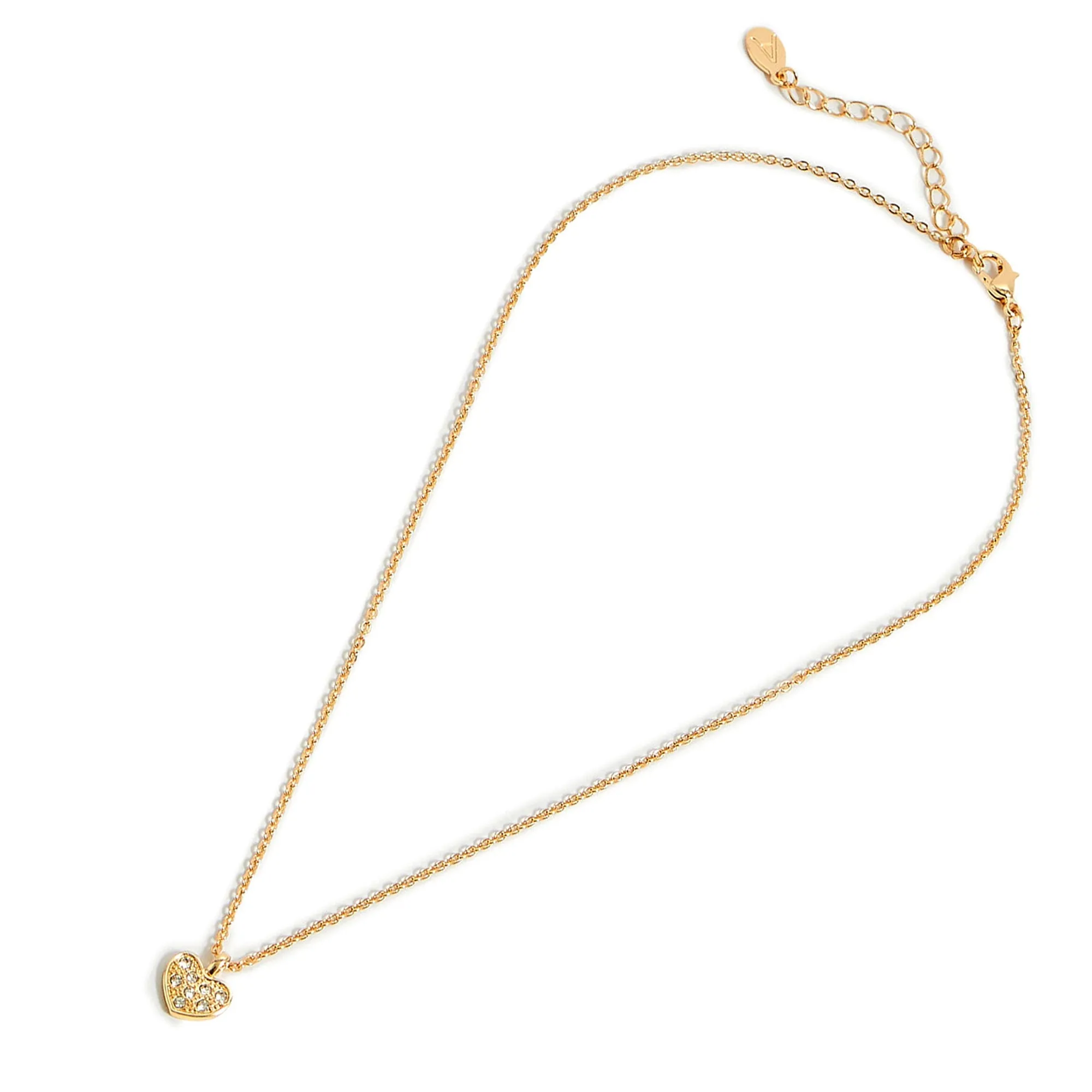 Accessorize London Women'S Gold Pave Heart Short Pendant Necklace