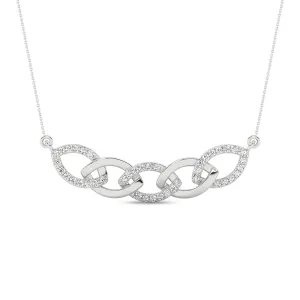 Alternating Diamond Cascade Link Necklace white gold replica