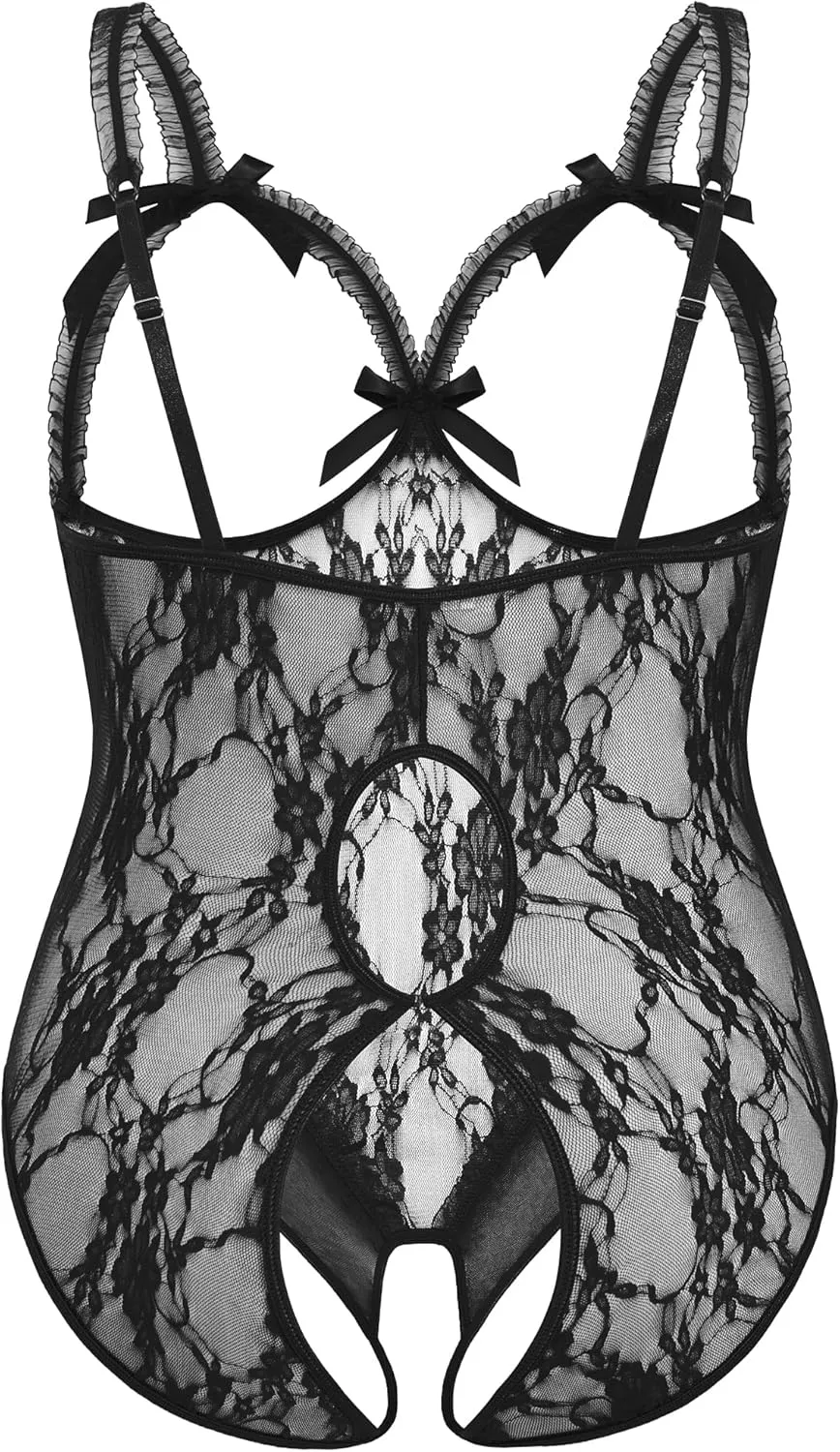 Avidlove Plus Size Lingerie Exotic Teddies Bodysuits One Piece Lace Babydoll Sleepwear