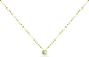 B. BRILLIANT Sterling Silver 0.50-3.85 Carat Round Cubic Zirconia 5-10mm Bezel Set CZ Choker Solitaire Dainty Necklace for Women with Jewelry Gift Box