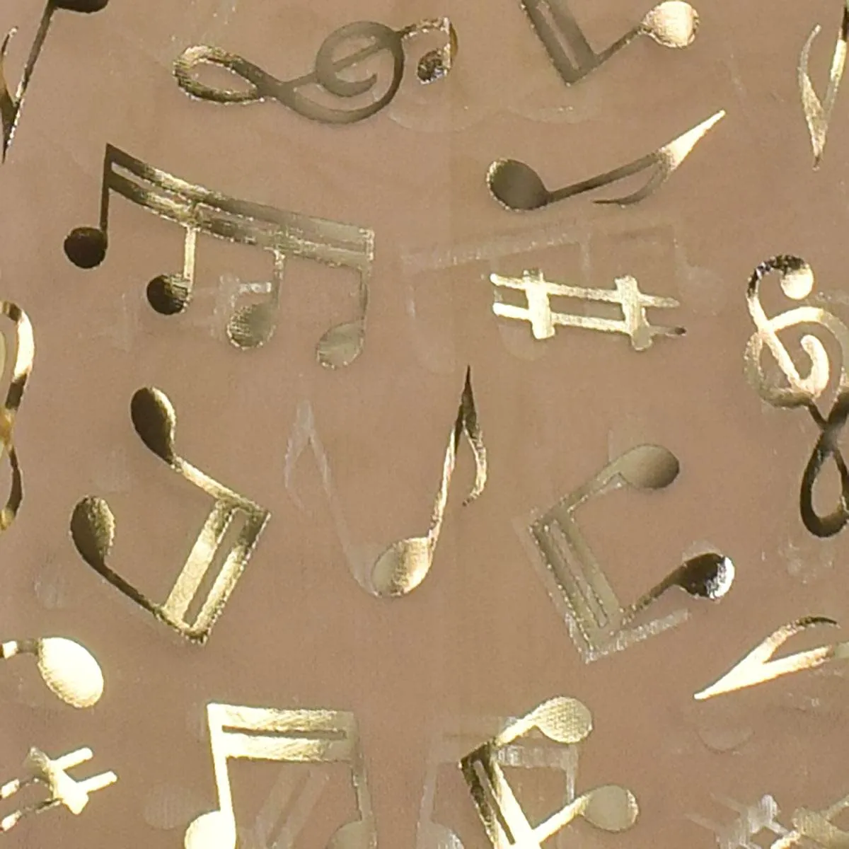 BasicSense Music Note Instrument Gold Foil Metallic Print Lightweight Scarf for Unisex Women Men Musical Group Performance Concert Church School Choir Beige