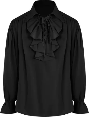 Bbalizko Mens Pirate Shirt Ruffle Victorian Renaissance Steampunk Vampire Poet Shirts Gothic Medieval Costume