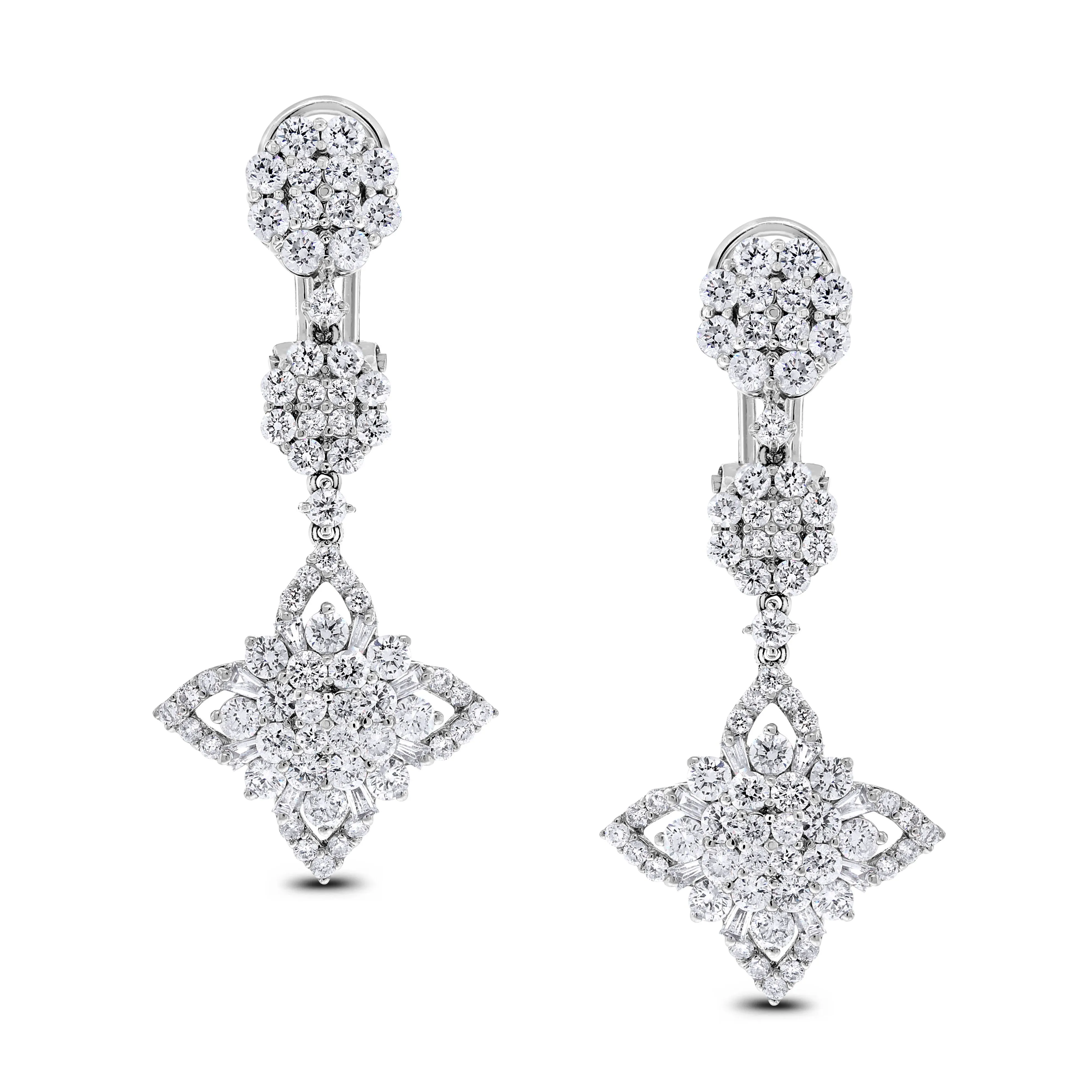 Beauvince Regina Diamond Earrings (3.48 ct Diamonds) in White Gold