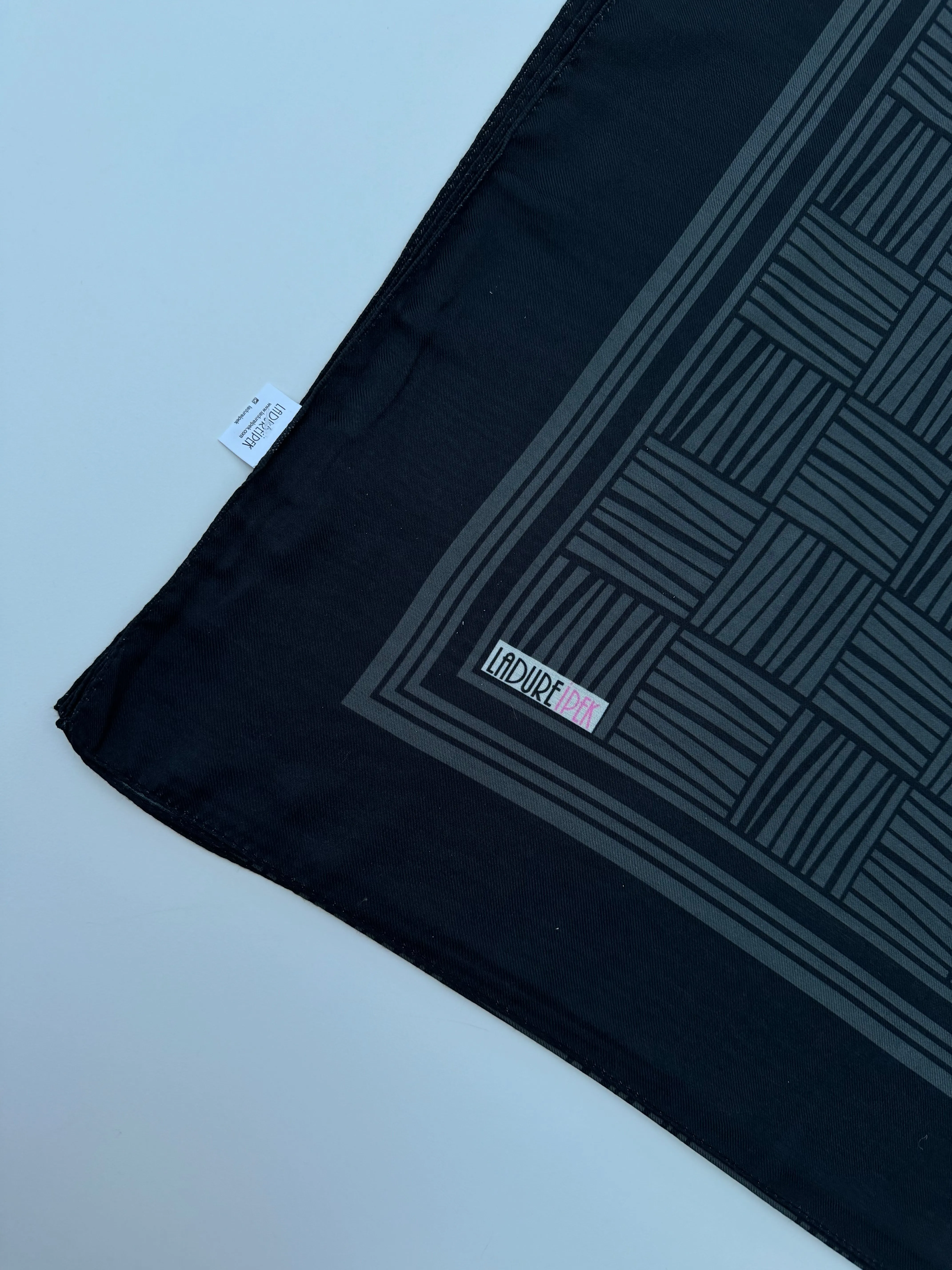 Black & Grey Lined Jacquard Scarf
