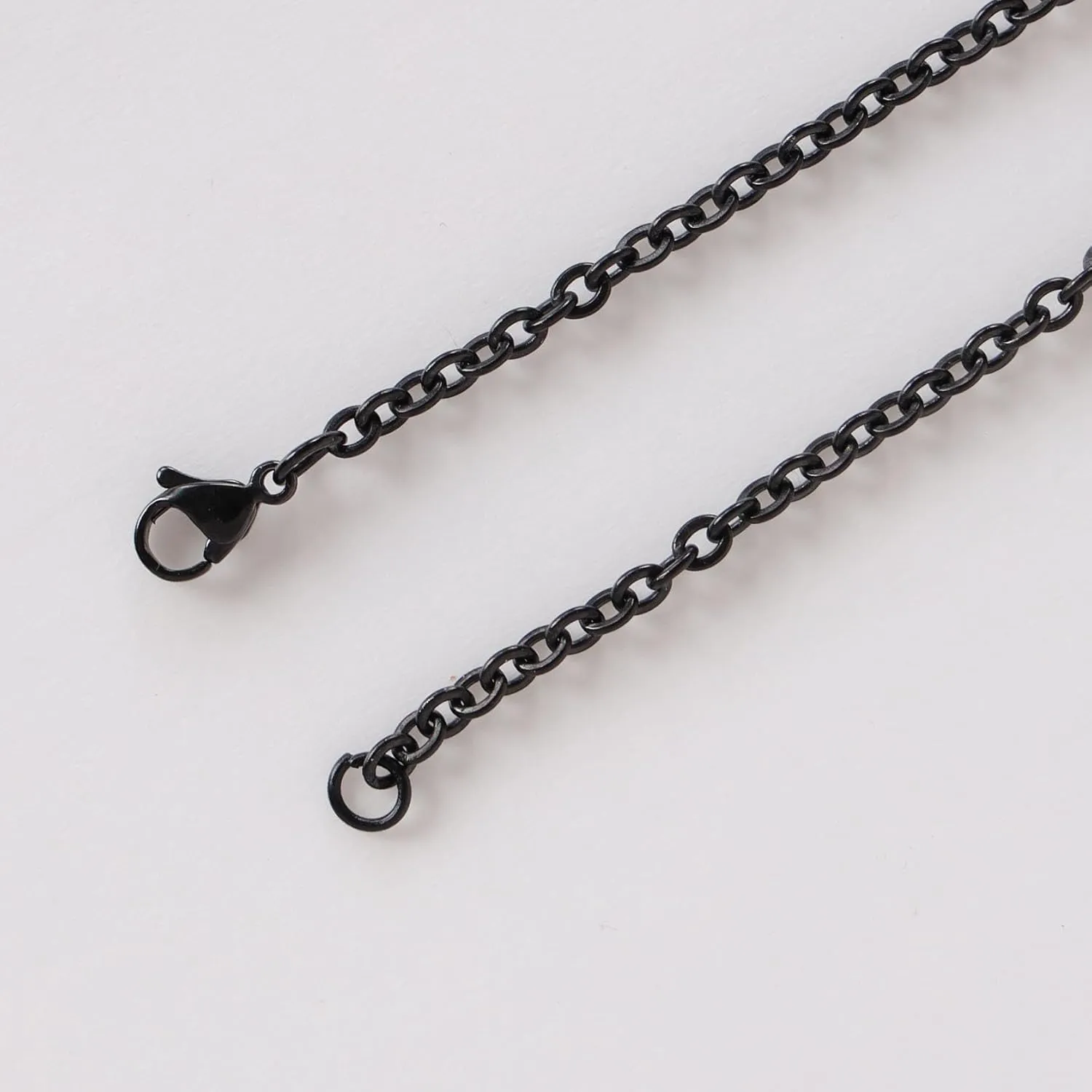 Black Star Gothic Y2k Moon Heart Necklace, Halloween Mens Womens Stainless Steel Curb Cable Chain 24 Inch