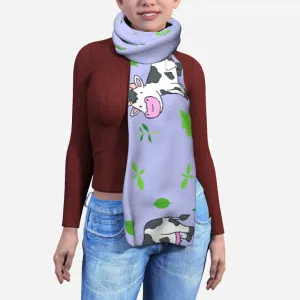 Blanket Scarf - Cows on Violet