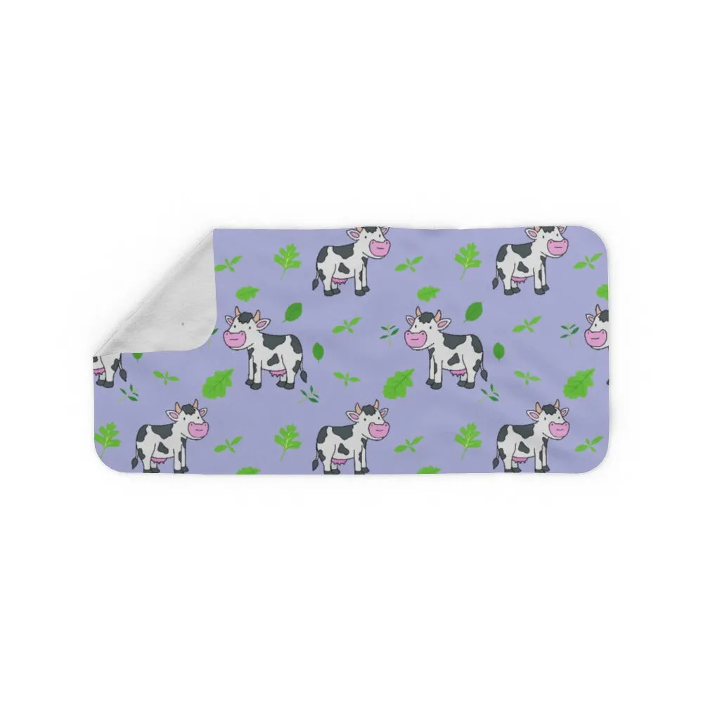 Blanket Scarf - Cows on Violet