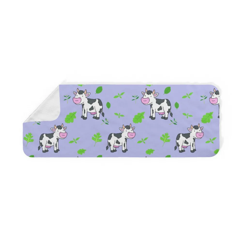 Blanket Scarf - Cows on Violet