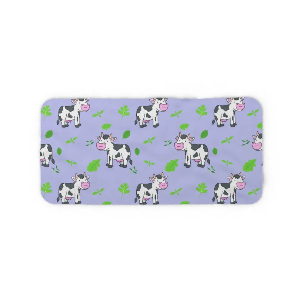 Blanket Scarf - Cows on Violet