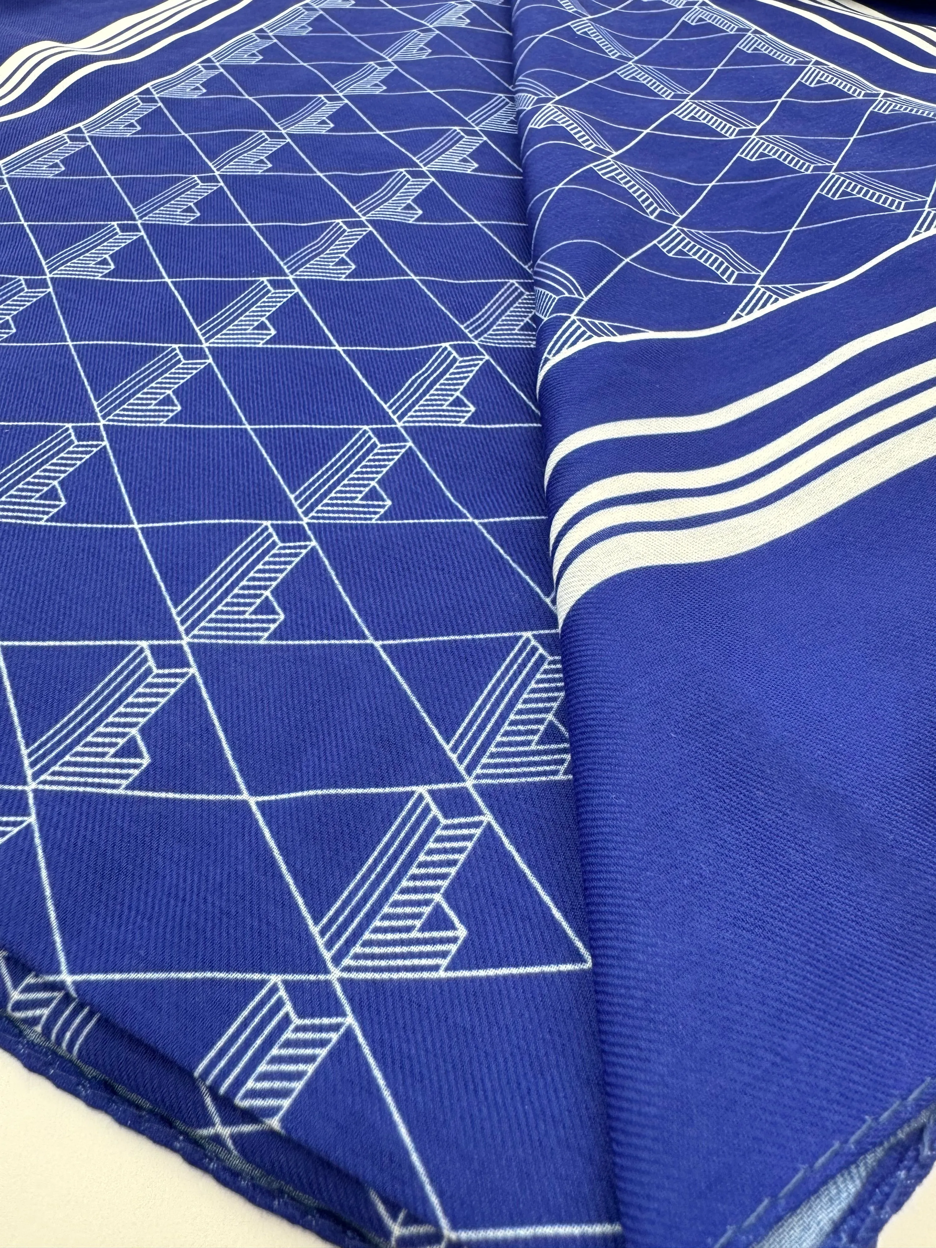 Blue and White Scarf