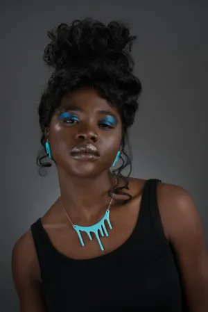 Blue Necklace / Bold Necklace / Chunky Necklace - Melt