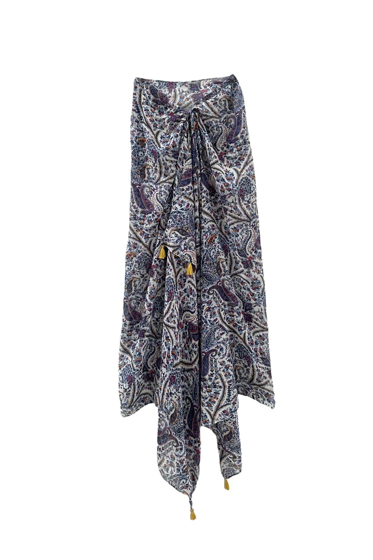 Blue Paisley Print Scarf Wrap Sarong