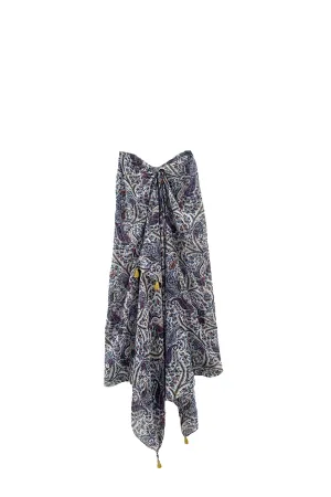 Blue Paisley Print Scarf Wrap Sarong