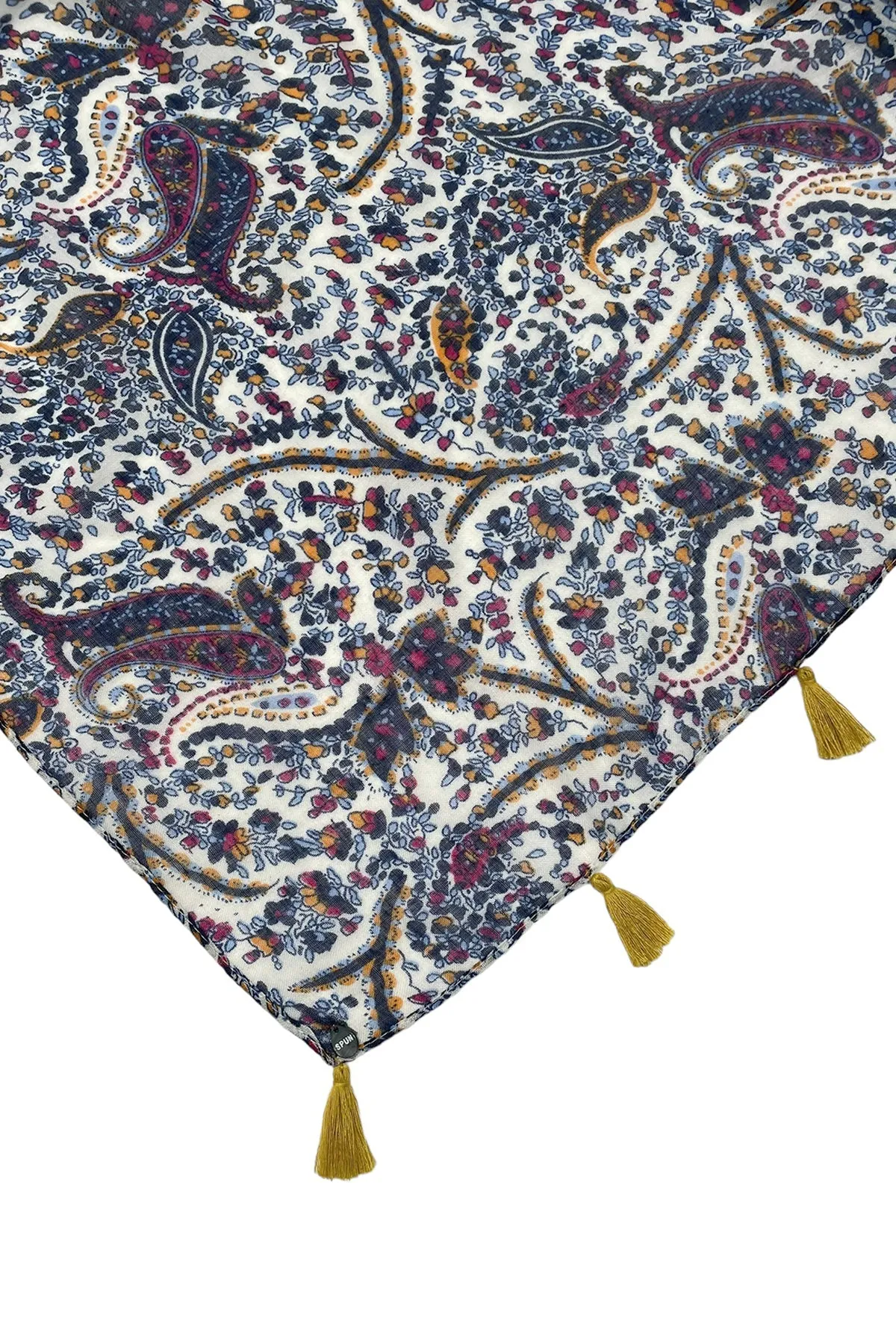 Blue Paisley Print Scarf Wrap Sarong