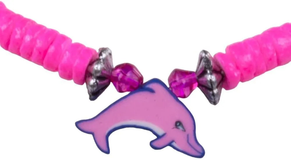 BlueRica Handmade Boho Dolphin Charm Puka Shell Anklet