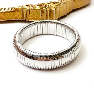 Bracha | She's Bold Chunky Silver Tone Bangle Bracelet