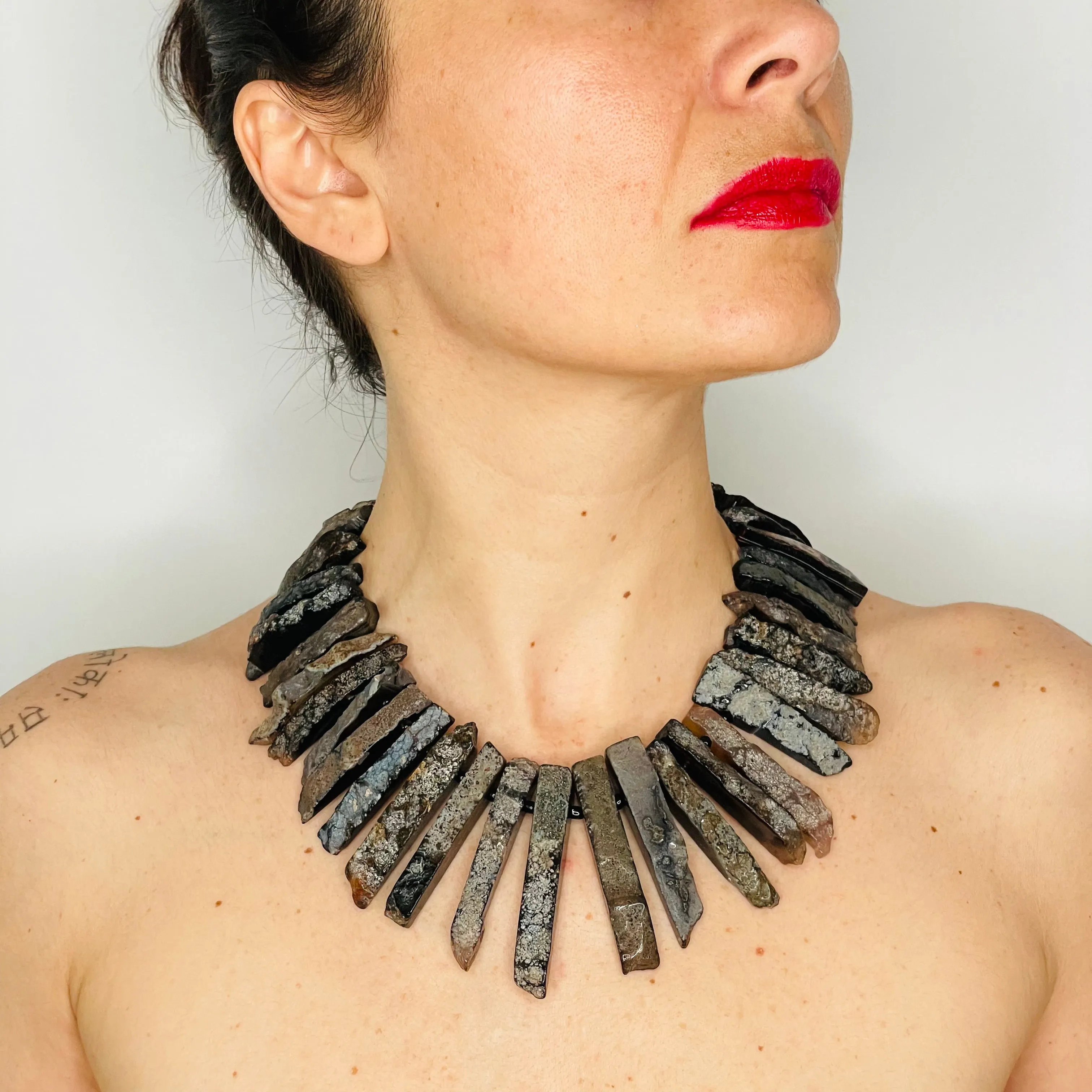 Chunky Earth Agate Statement Necklace