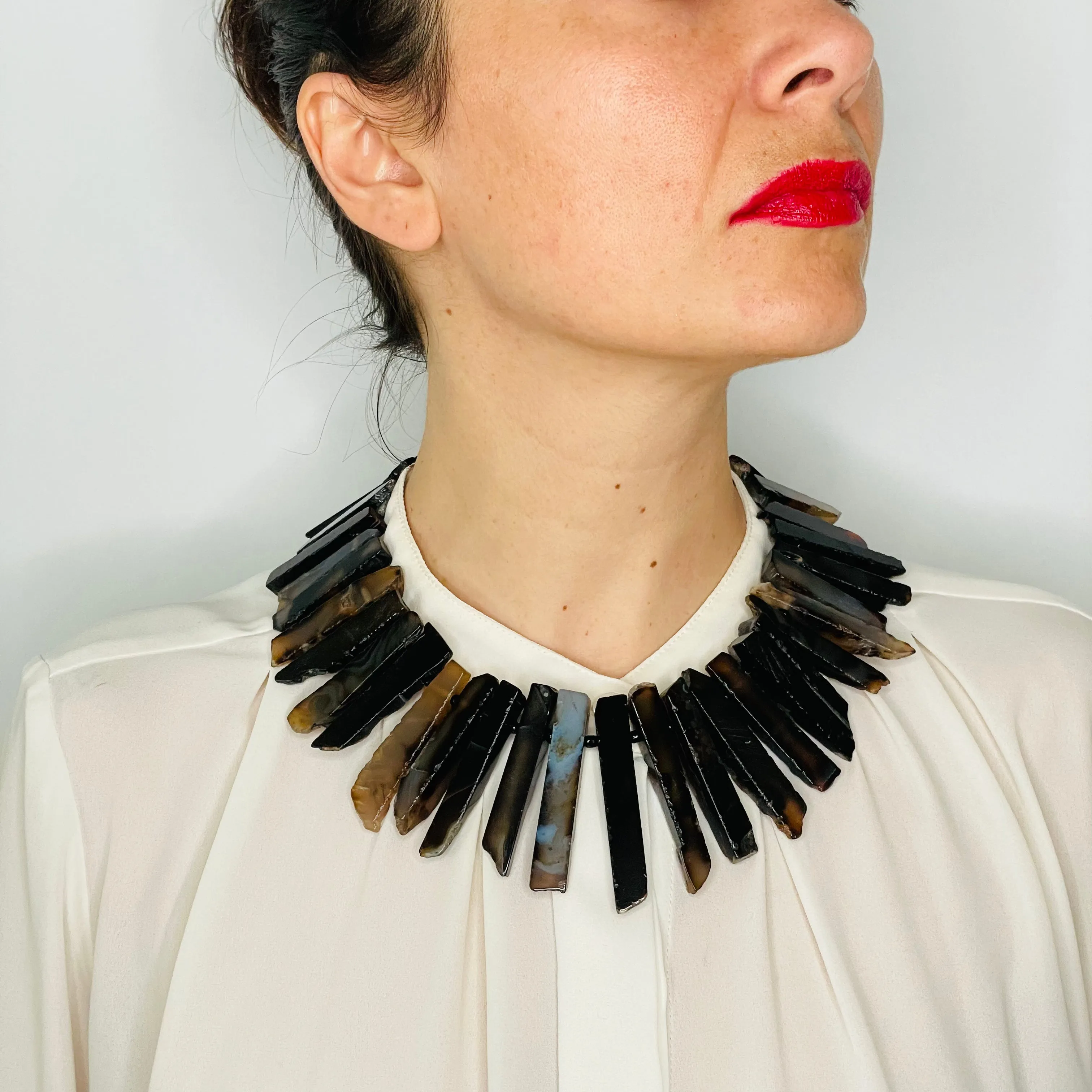 Chunky Earth Agate Statement Necklace