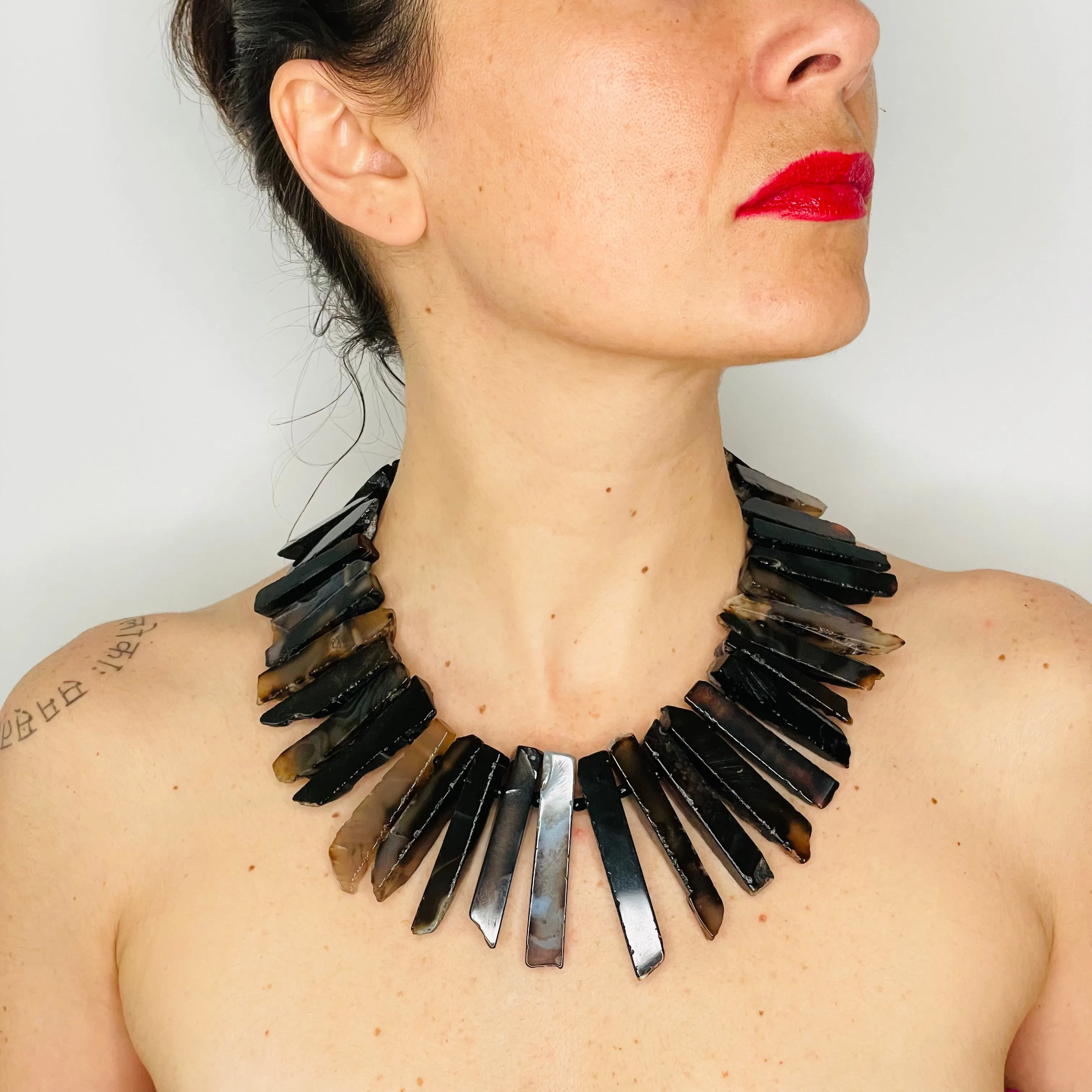Chunky Earth Agate Statement Necklace