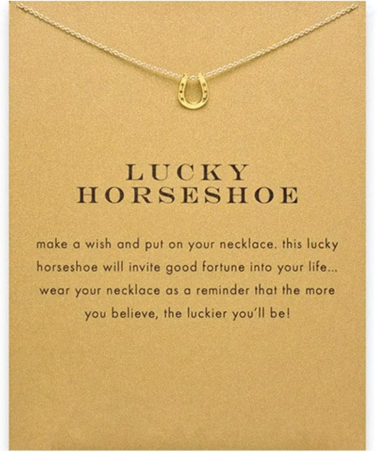 COLORFUL BLING Dainty Lucky Elephant Horseshoe Clavicle Chain Key Angel Wing Hexagram Star Pendant Necklace Friendship BFF Jewelry