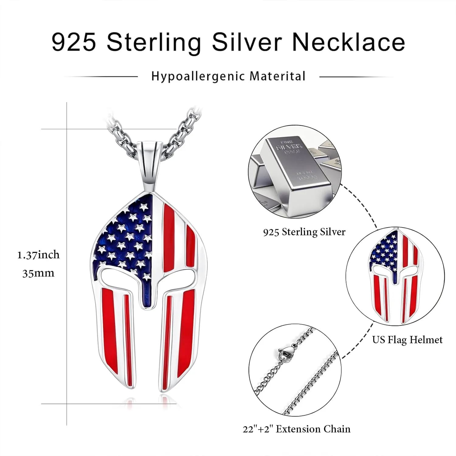 Cross Amulet Necklace 925 Sterling Silver Infinity/Spartan/Eye of Horus/Ankh Pendant Necklace Birthday Jewelry Gifts for Men Women