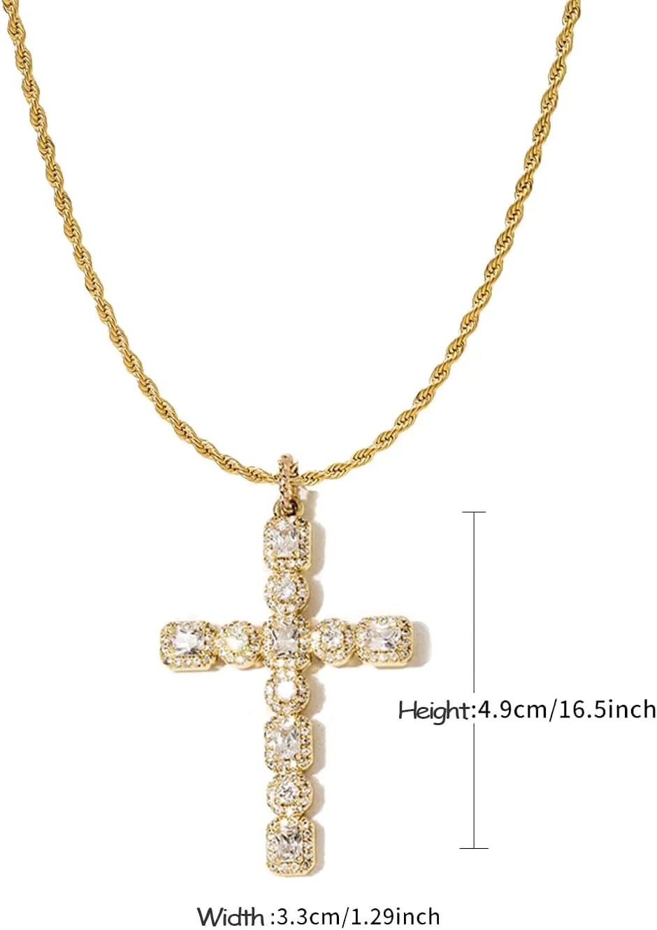 Cross Necklace for Women,Cross Crucifix Pendent Necklace Stainless Steel Cross Necklace Dainty Chain Necklace for Women on Anniversary Birthday Chrismas