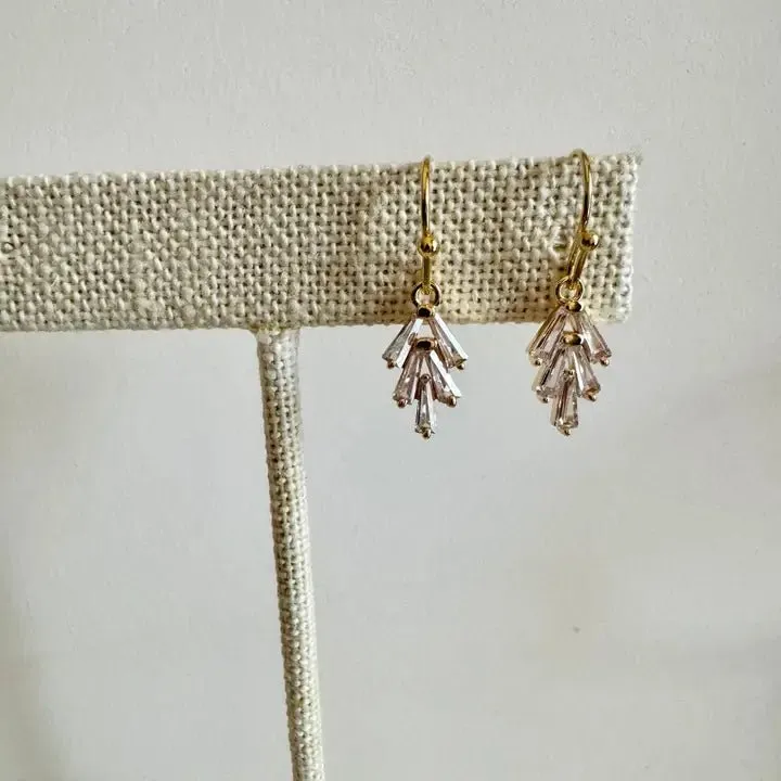 Crystal Leaf Earrings