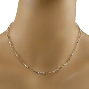 Crystal Necklace | Gold Chain Necklace | Dainty Crystal Gold Necklace
