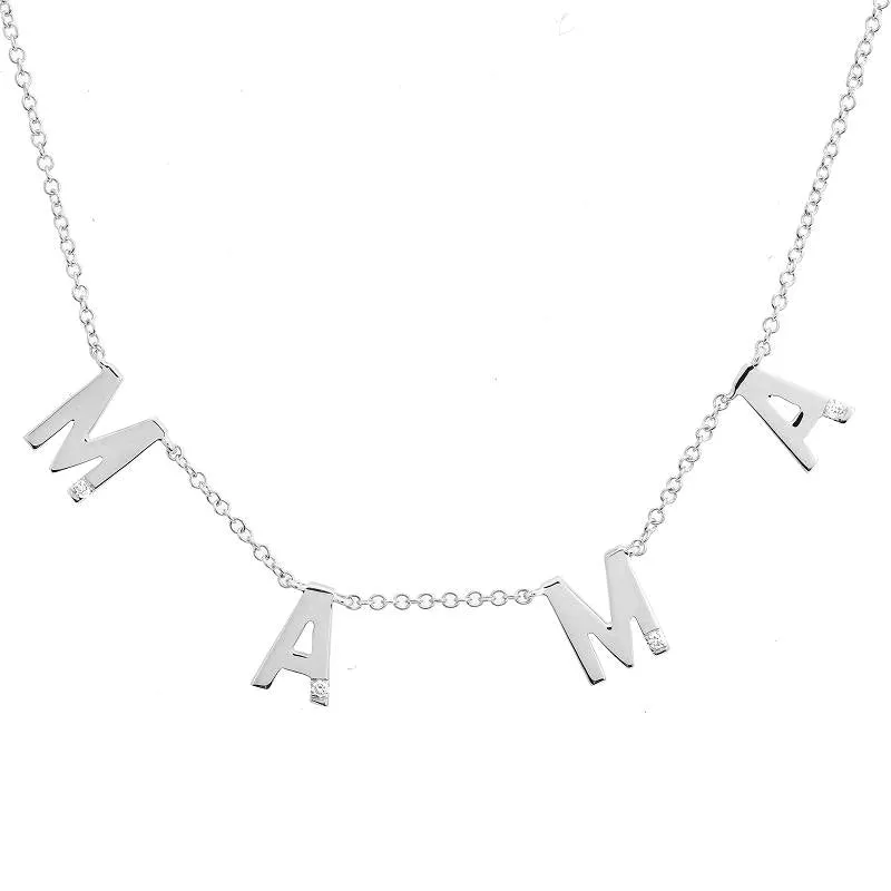 Custom Elongated Multiple Initials / Name Necklace with Tiny Diamond Necklace