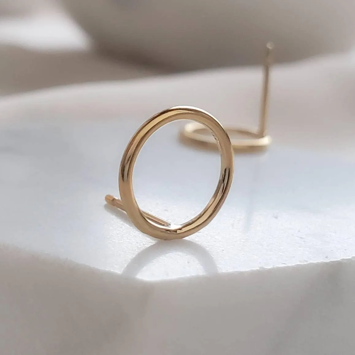Dainty Modern Circle Studs