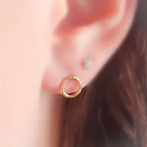Dainty Modern Circle Studs