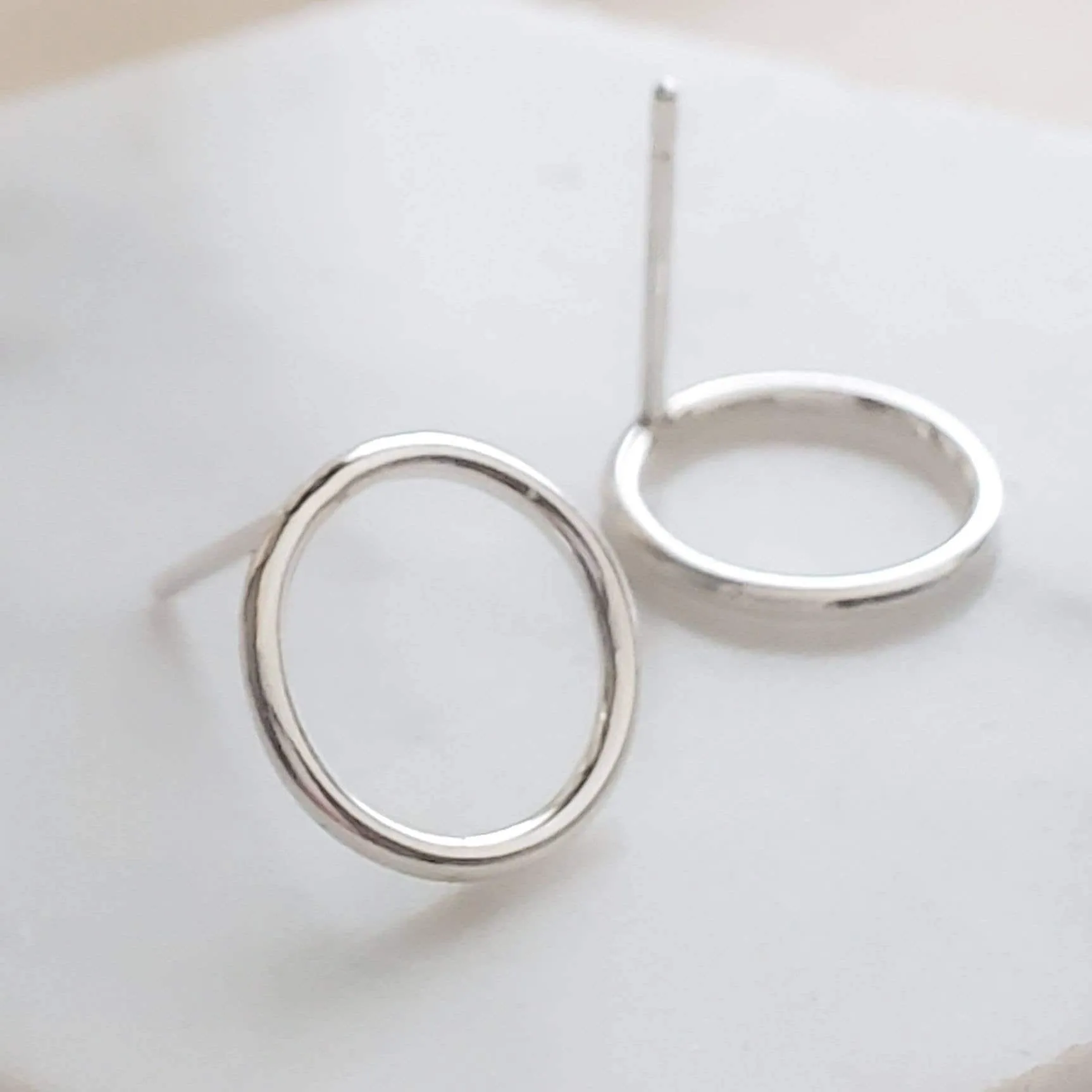 Dainty Modern Circle Studs
