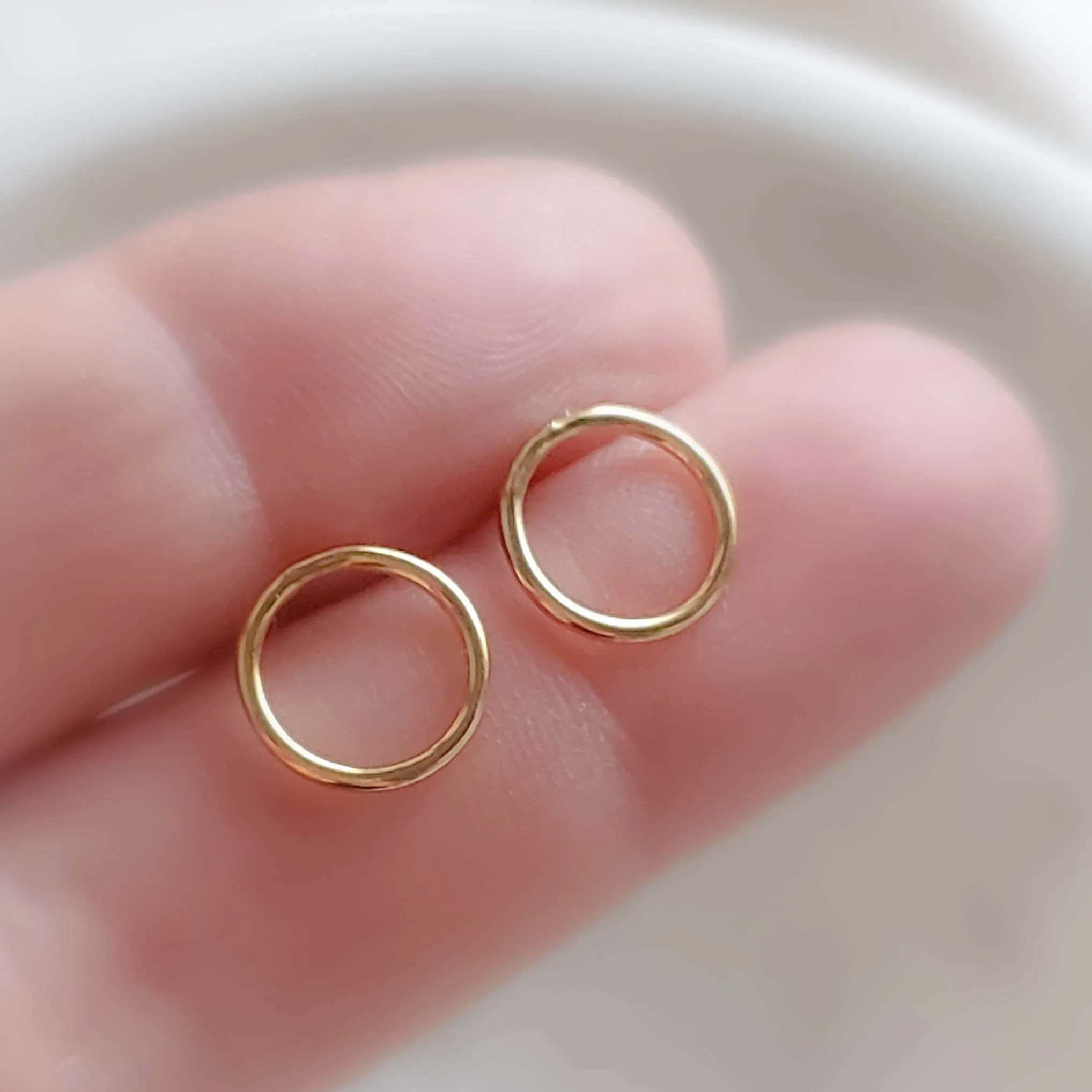 Dainty Modern Circle Studs