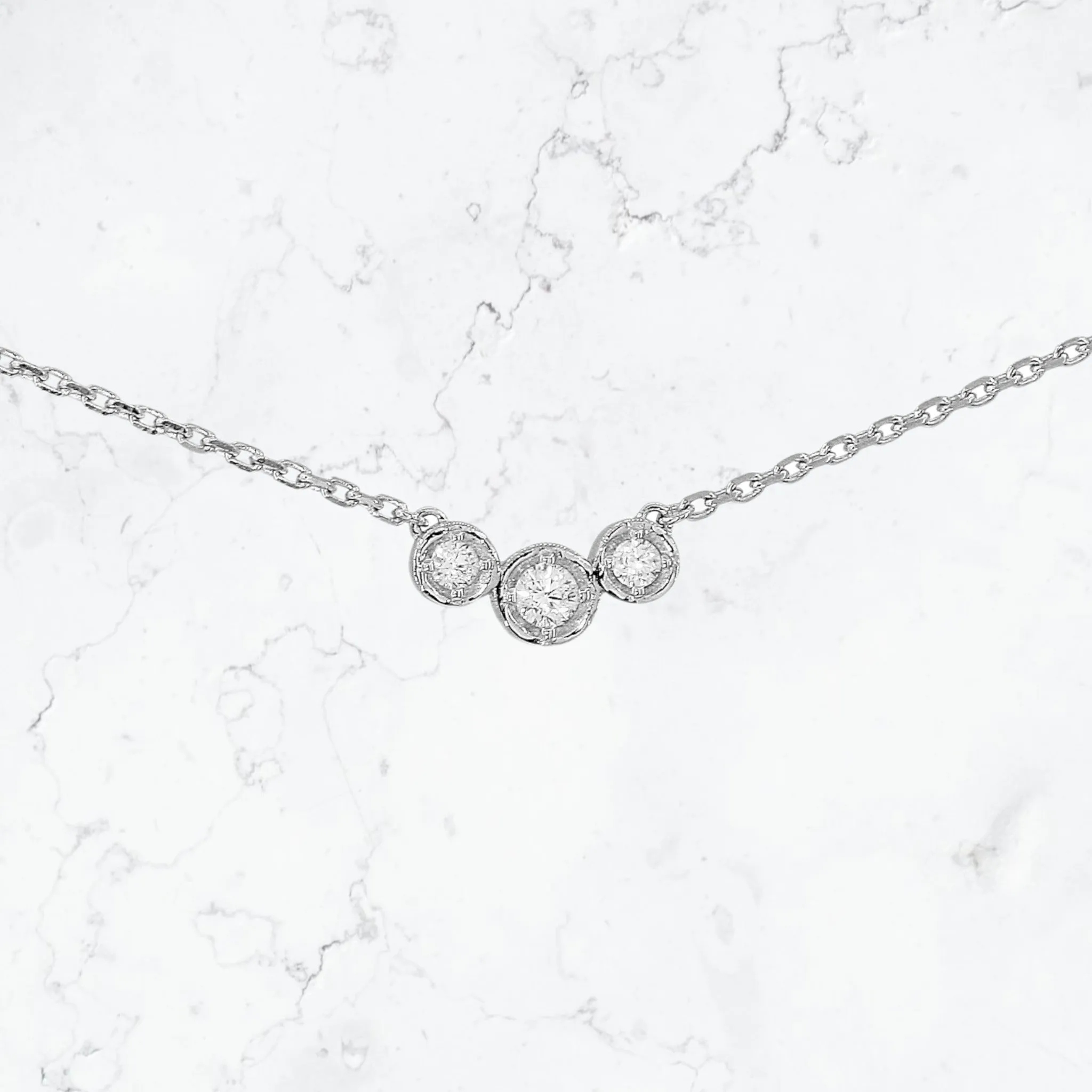 Dainty Trio Bezel Necklace