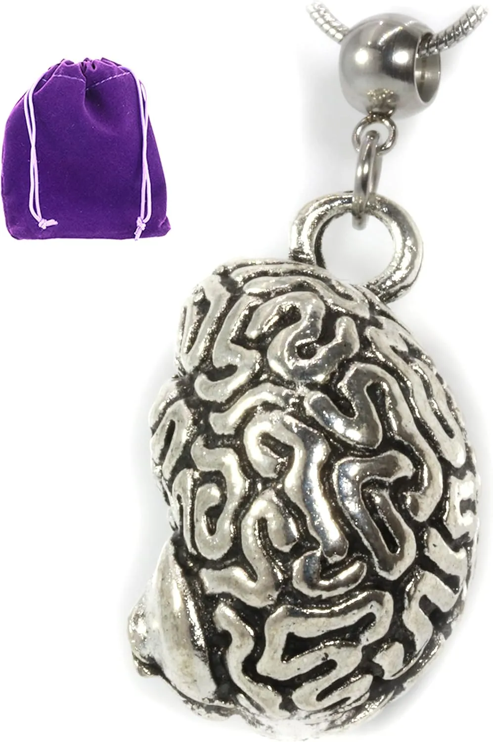 Dave The Bunny Brain Necklace - Psychology Jewelry and Anatomy Jewelry with a Brain Charm or Anatomy Charm or an Anatomical and Neurology Jewelry or Anatomical Necklace and Behavior Analyst Gift