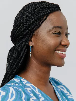 Devin Corded Dangle Earrings - Blue