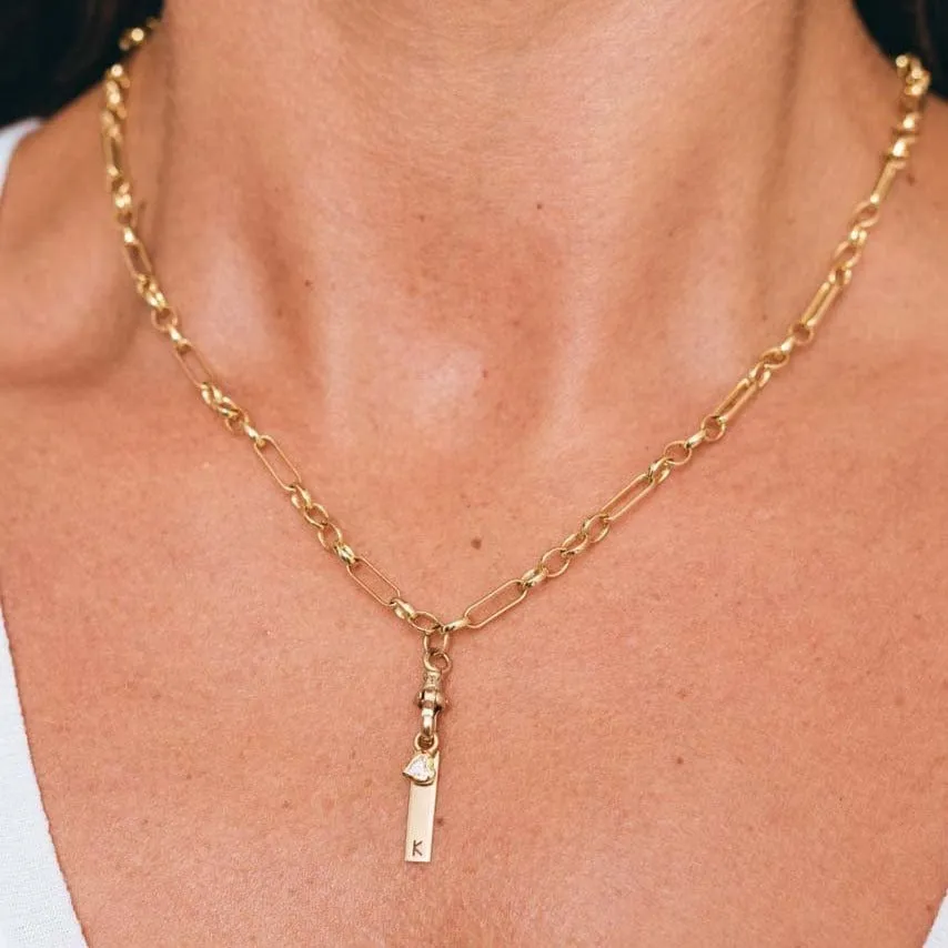 Eiffel Heavy Chain With Charm Clip Swivel Necklace