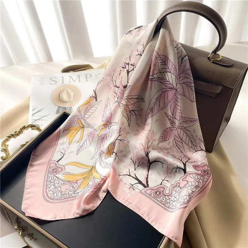 Elegant Leopard Print Silk-like Scarf: Elevate Your Style Game