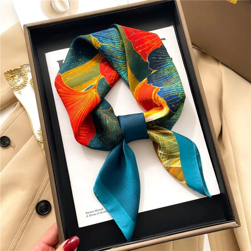 Elegant Leopard Print Silk-like Scarf: Elevate Your Style Game