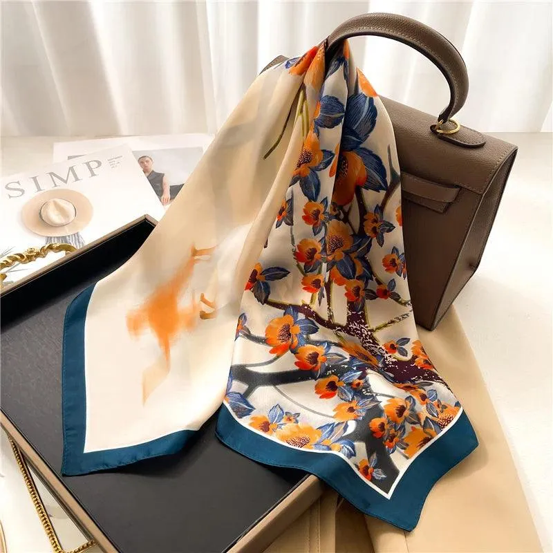 Elegant Leopard Print Silk-like Scarf: Elevate Your Style Game
