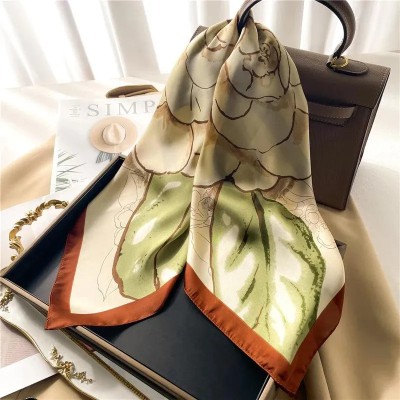 Elegant Leopard Print Silk-like Scarf: Elevate Your Style Game