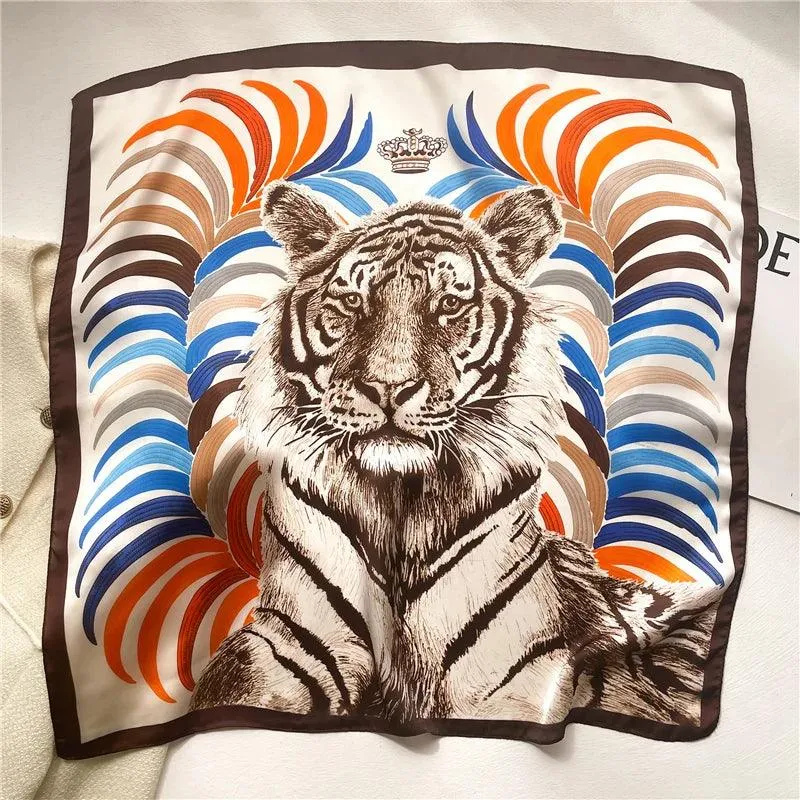 Elegant Leopard Print Silk-like Scarf: Elevate Your Style Game