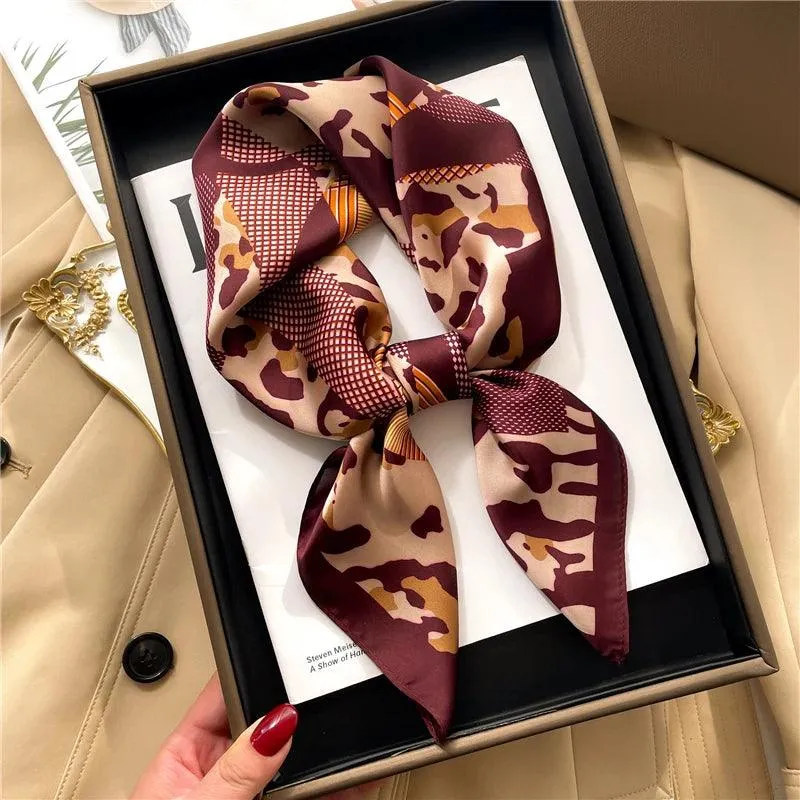 Elegant Leopard Print Silk-like Scarf: Elevate Your Style Game