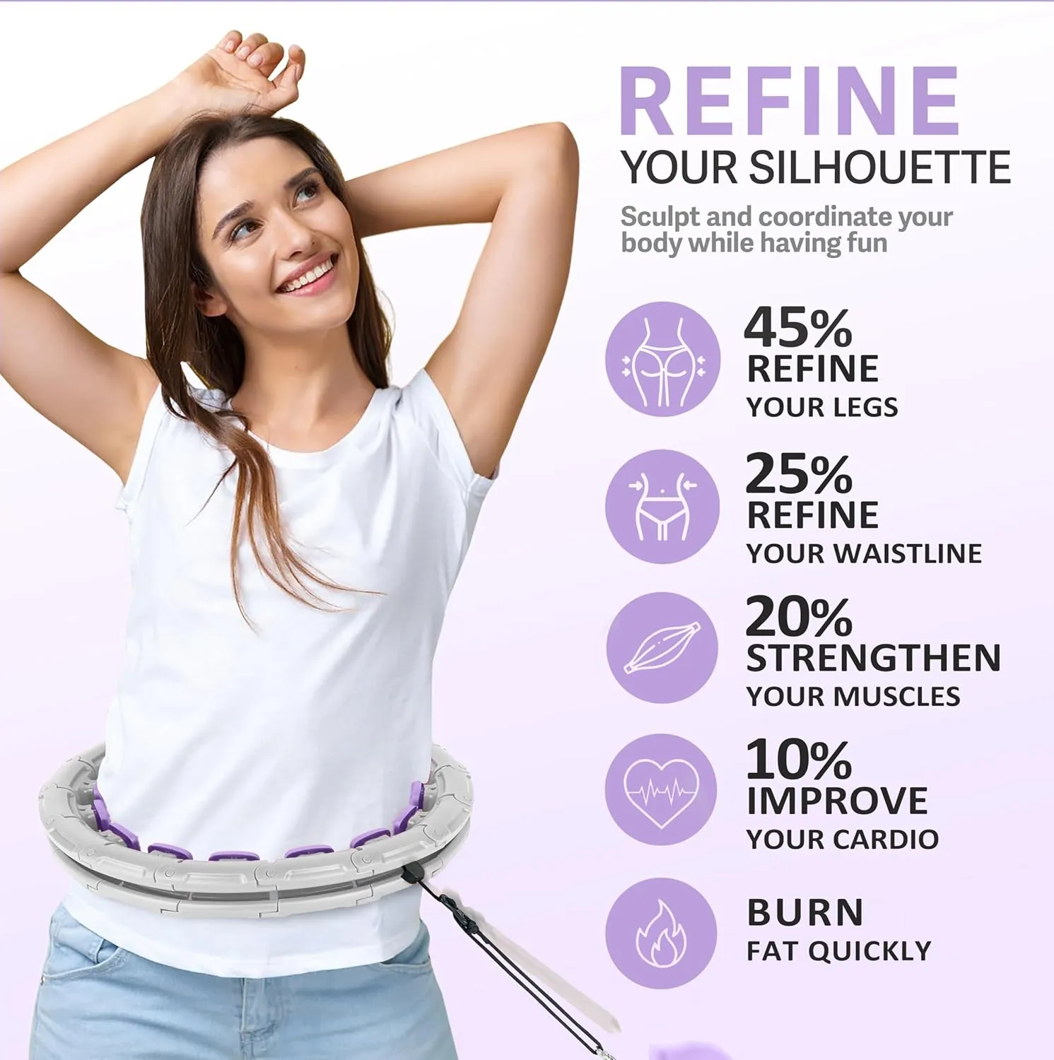 Experience Fitness Excellence with Our Infinity Hoop Plus Size  Weighted Hula Hoop for Weight Loss  Hula Hoop Exercise Ring with ABS and Quality Wheels  for All The Sizes and Levels